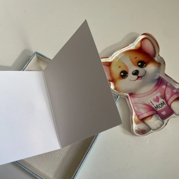 Corgi “I ❤️ Mom” Gift + Greeting Box Set - Picture 5 of 12